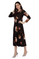 Women's Black Floral Dress thumbnail 1