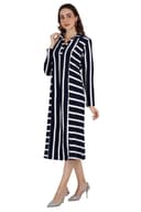 Blue & White Stripped Body Fit Dress thumbnail 1