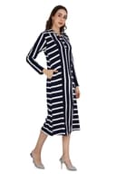 Blue & White Stripped Body Fit Dress thumbnail 4