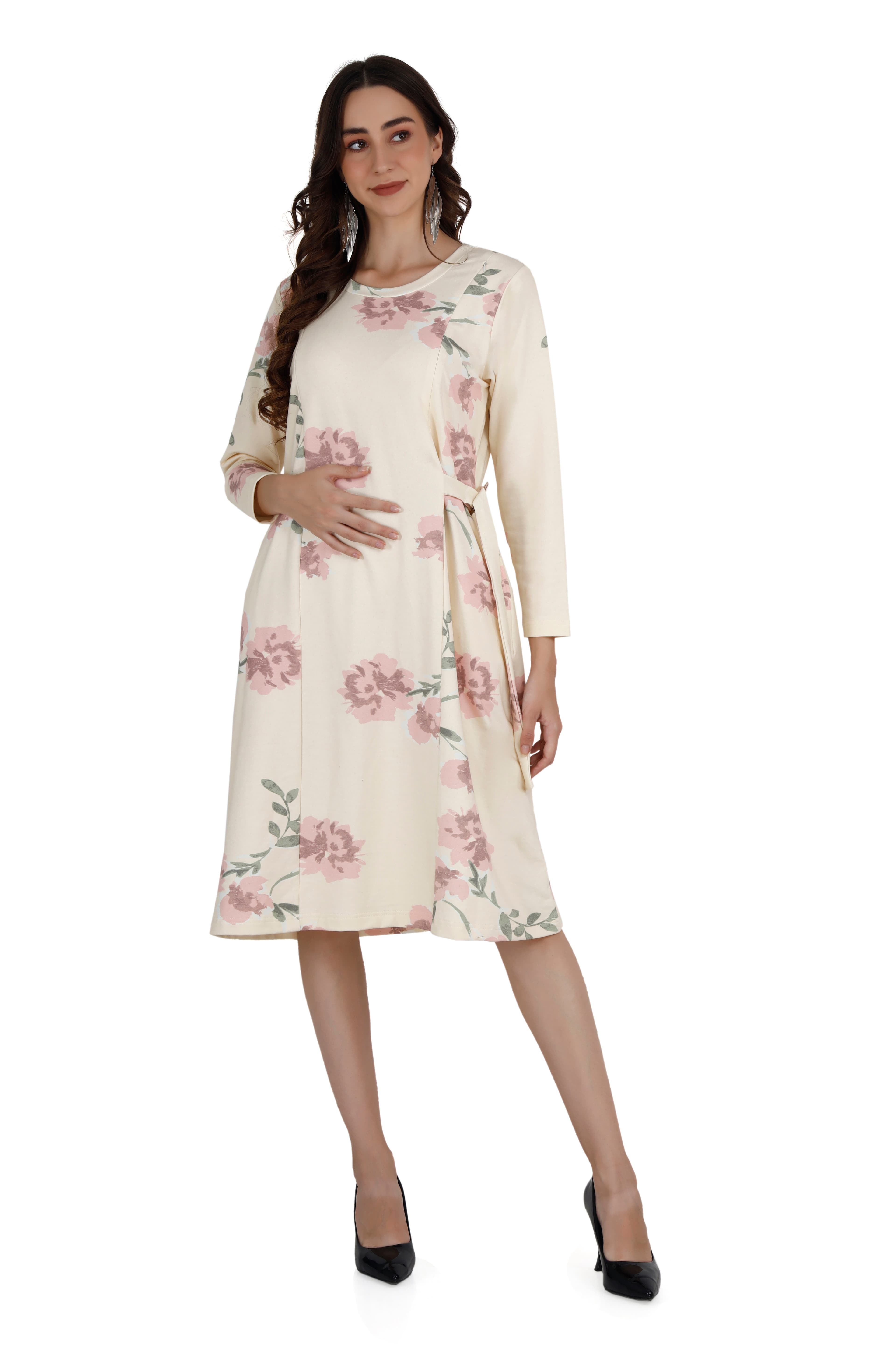 Stylish Floral Belted Dress