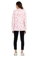 Women's Pink & White Printed Hoodie thumbnail 5