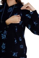 Women's Floral Navy Blue Hoodie thumbnail 4