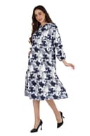 Floral White Women's Hoodie Dress thumbnail 3