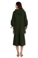 Women's Green Hoodie Dress thumbnail 5