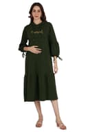 Women's Green Hoodie Dress thumbnail 2