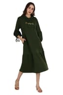 Women's Green Hoodie Dress thumbnail 1