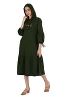 Women's Green Hoodie Dress thumbnail 3
