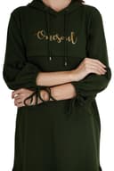 Women's Green Hoodie Dress thumbnail 4