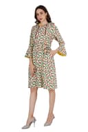 Women's Multicolored Printed Hoodie Dress thumbnail 2