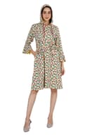 Women's Multicolored Printed Hoodie Dress thumbnail 3