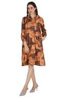 Women's Golden Brown Hoodie Dress thumbnail 1