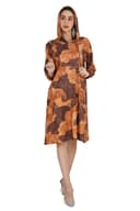 Women's Golden Brown Hoodie Dress thumbnail 3