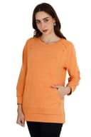 Women's Textured Tangerine Relaxed Sweatshirt thumbnail 1