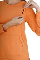 Women's Textured Tangerine Relaxed Sweatshirt thumbnail 4