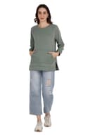 Women's Green Relaxed Sweatshirt thumbnail 3