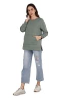 Women's Green Relaxed Sweatshirt thumbnail 2