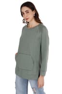 Women's Green Relaxed Sweatshirt thumbnail 1