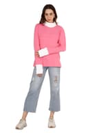 Women's Pink & White Relaxed Sweatshirt thumbnail 1